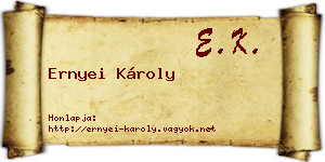 Ernyei Károly névjegykártya