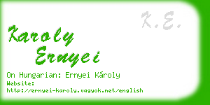 karoly ernyei business card